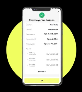 <p class="p1">Jika transaksi berhasil akan ada notifikasi “Pembayaran Sukses”</p>